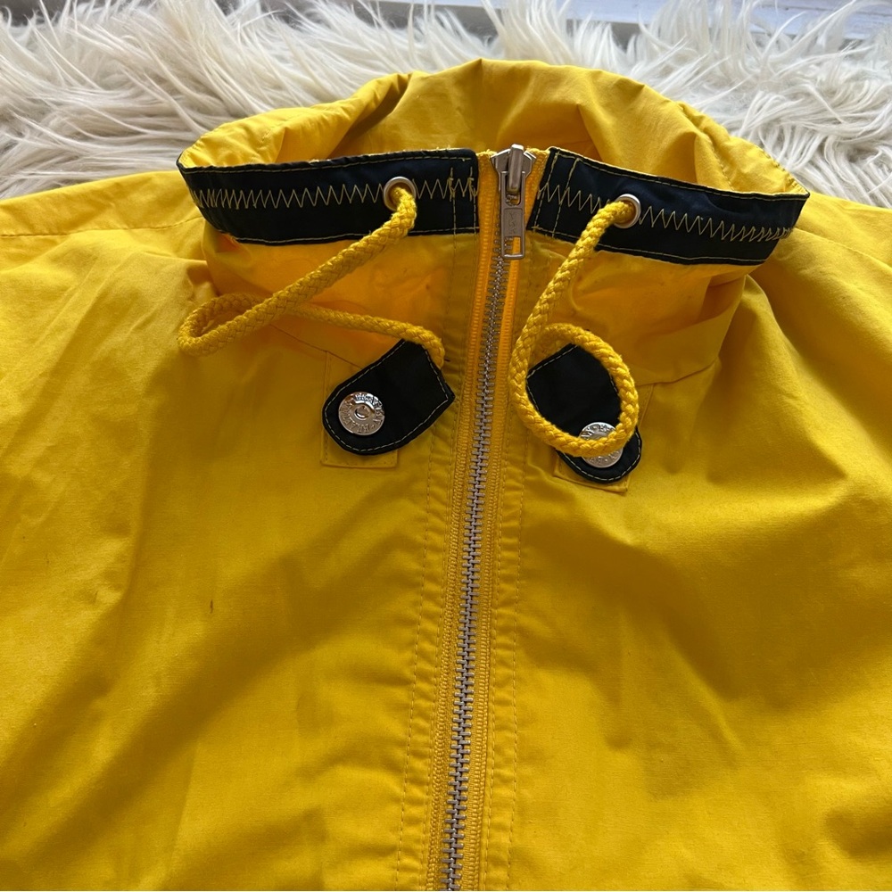 Vintage 90s Braetan Yellow Nautical Sailing Jacket Windbreaker Elbow Patch Men S - Picture 3 of 12